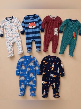 Toddler Boys Footed Pajamas Sleeper Bundle Lot 18M- 24M 2T Carter’s